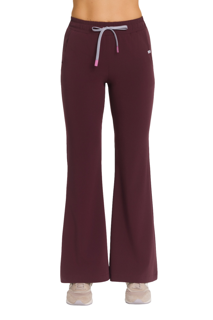 Women’s medical pants FLARE SCRUBS Basic Plum in Chocolate