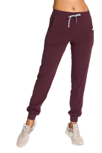 Spodnie medyczne damskie joggery scrubs Basic ŚLIWKA W CZEKOLADZIE