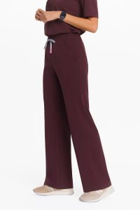Dámské zdravotní kalhoty WIDE SCRUBS Plum v čokoládové barvě