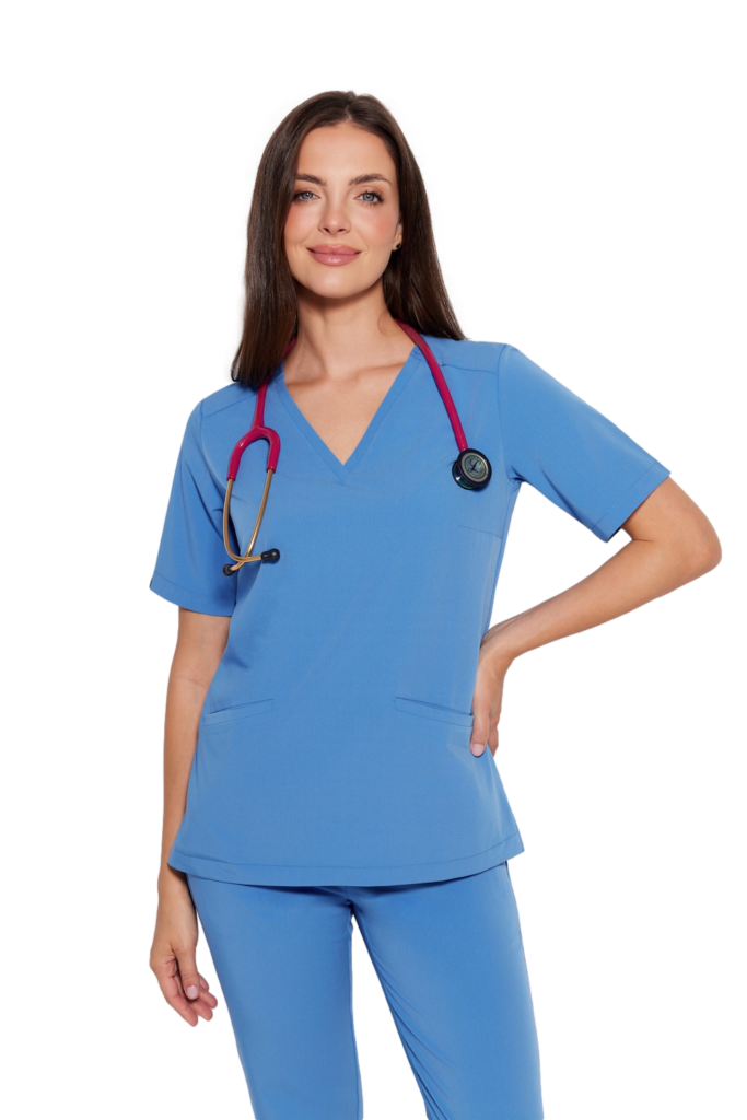 Dámska lekárska blúzka SCRUBS Basic ROYAL BLUE