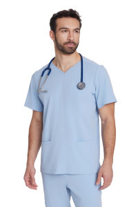 Men’s medical blouse scrubs basic CRYSTAL BLUE