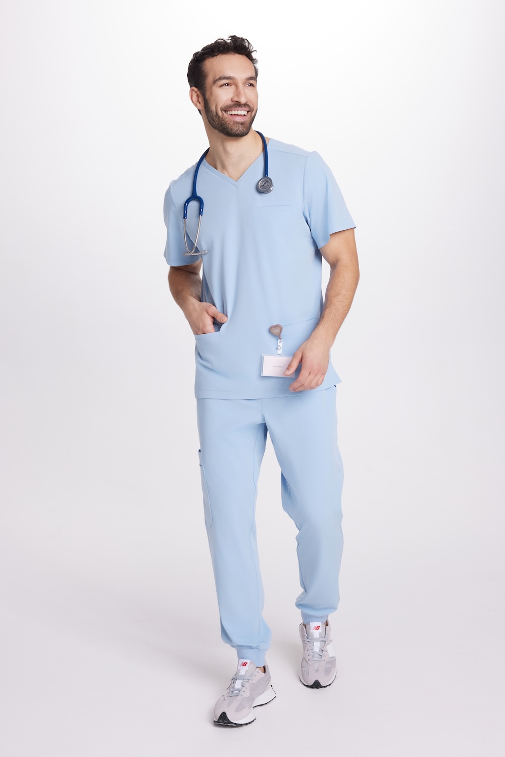Pánská lékařská blůza Scrubs Basic CRYSTAL BLUE