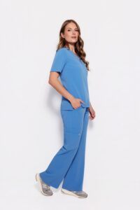 Spodnie medyczne damskie SZEROKIE SCRUBS Basic ROYAL BLUE