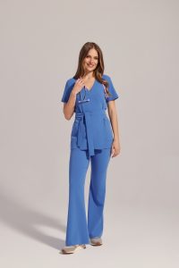 Spodnie medyczne damskie FLARE scrubs Basic ROYAL BLUE