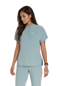 Women’s Medical Scrub Top – Basic Flex MROŹNA PISTACHIO