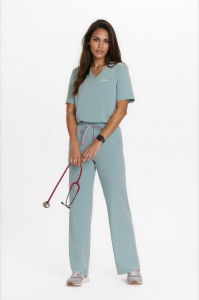 Women’s Medical Blouse SCRUBS Basic One Pocket COLD PISTACHIO