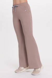 Spodnie medyczne damskie FLARE scrubs Basic CAPPUCCINO