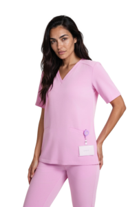 Bluzka medyczna damska SCRUBS Basic BUBBLEGUM