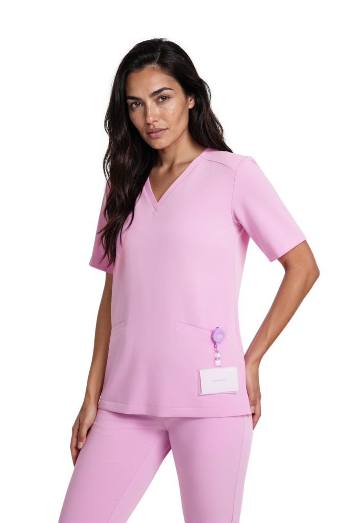 Bluzka medyczna damska SCRUBS Basic BUBBLEGUM Bluzka medyczna damska SCRUBS Basic BUBBLEGUM