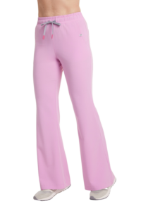 Dámske lekárske nohavice FLARE scrubs Basic BUBBLEGUM