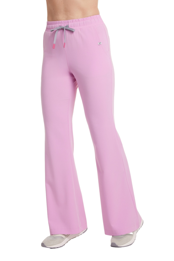Dámské lékařské kalhoty FLARE scrubs Basic BUBBLEGUM