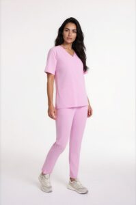 Bluzka medyczna damska SCRUBS Basic BUBBLEGUM