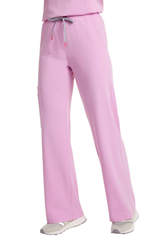 Dámské lékařské kalhoty ŠIROKÉ SCRUBS Basic BUBBLEGUM