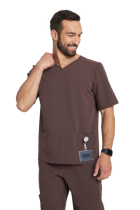 Bluzka medyczna męska scrubs Basic CHOCOLATE