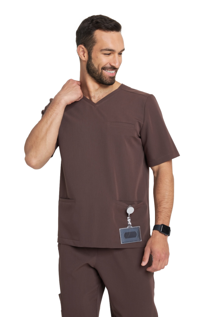 Bluzka medyczna męska scrubs Basic CHOCOLATE