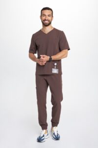 Bluzka medyczna męska scrubs Basic CHOCOLATE