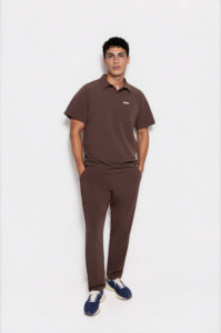 Bluzka medyczna męska Polo scrubs Basic CHOCOLATE