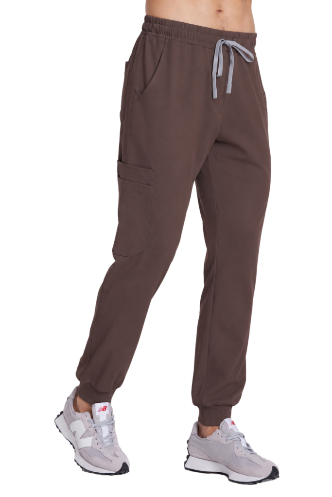 Spodnie medyczne męskie joggery scrubs Basic CHOCOLATE