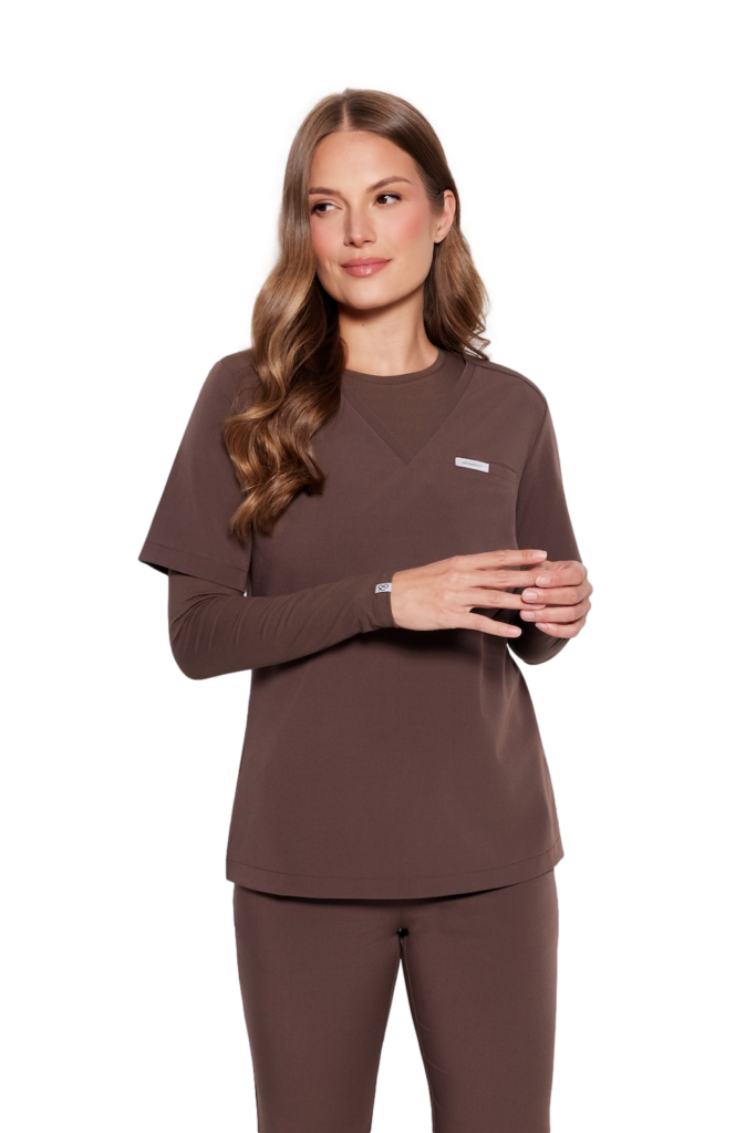 Longsleeve medyczny damski CHOCOLATE