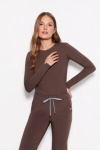 Longsleeve medyczny damski CHOCOLATE