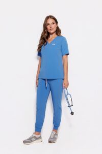 Spodnie medyczne damskie joggery scrubs Basic ROYAL BLUE
